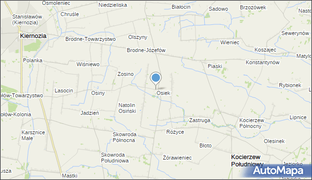 mapa Osiek, Osiek gmina Kocierzew Południowy na mapie Targeo